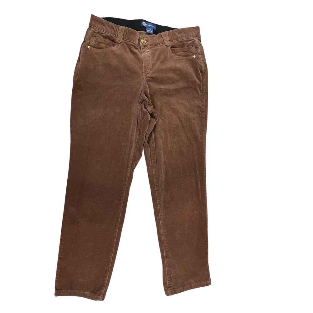 DEMOCRACY Womens 18W Absolution Corduroy Pants Brown Mid Rise Straight Leg